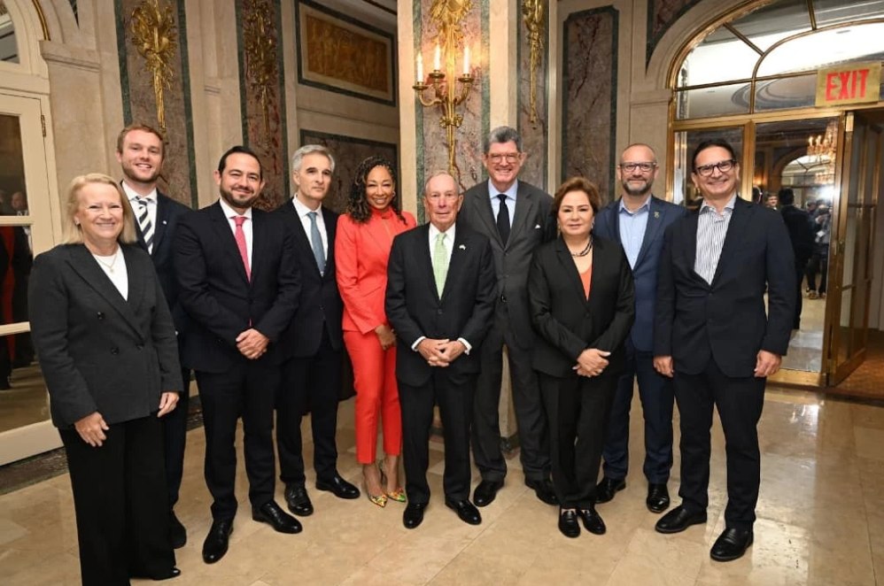 GFANZ Caribbean representatives gathered at an event